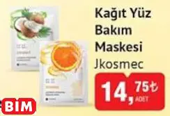 JKOSMEC KAĞIT YÜZ BAKIM MASKESİ JKOSMEC KAĞIT YÜZ BAKIM MASKESİ